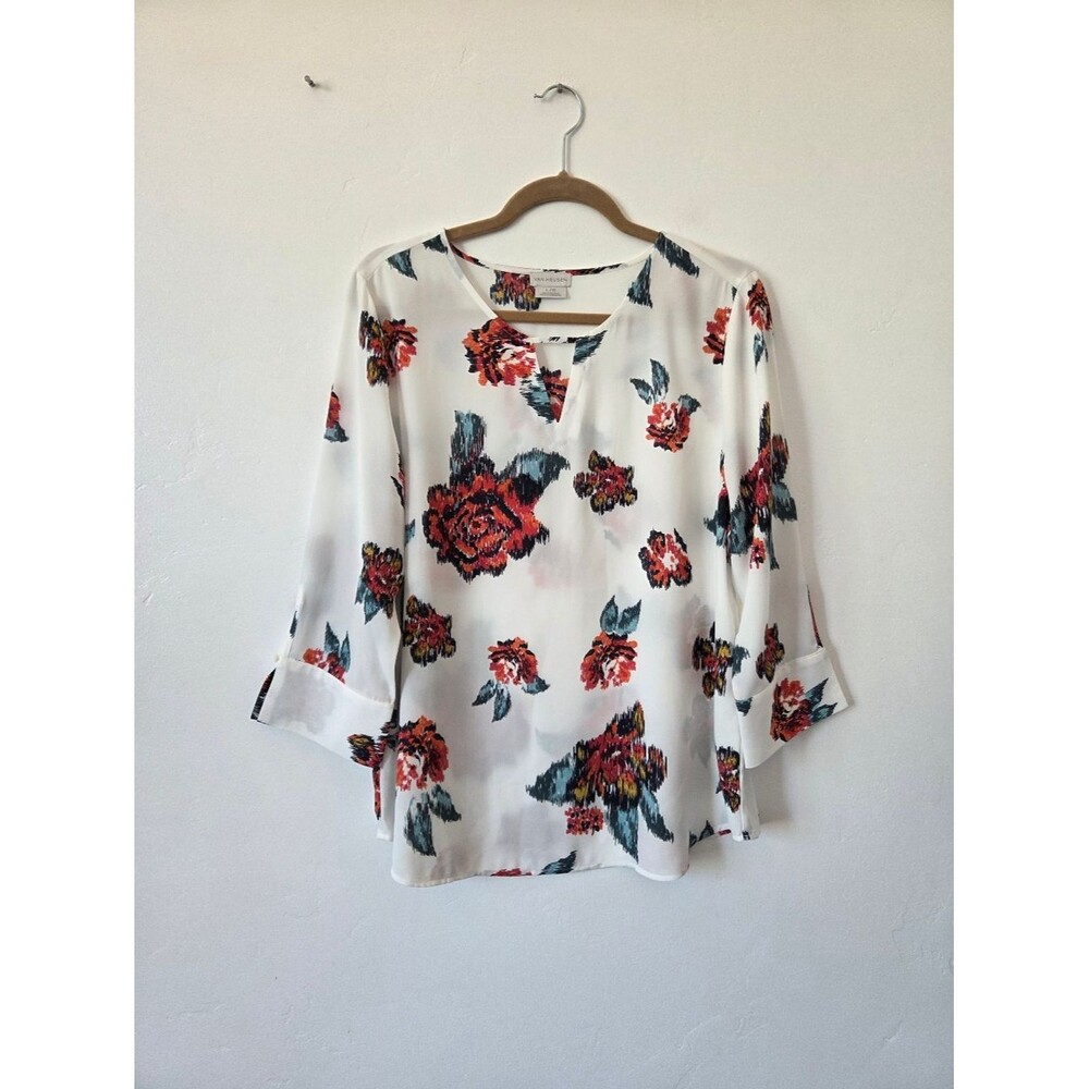 Van Heusen Floral Blouse Top Cottagecore Feminine Church Office Summer Large